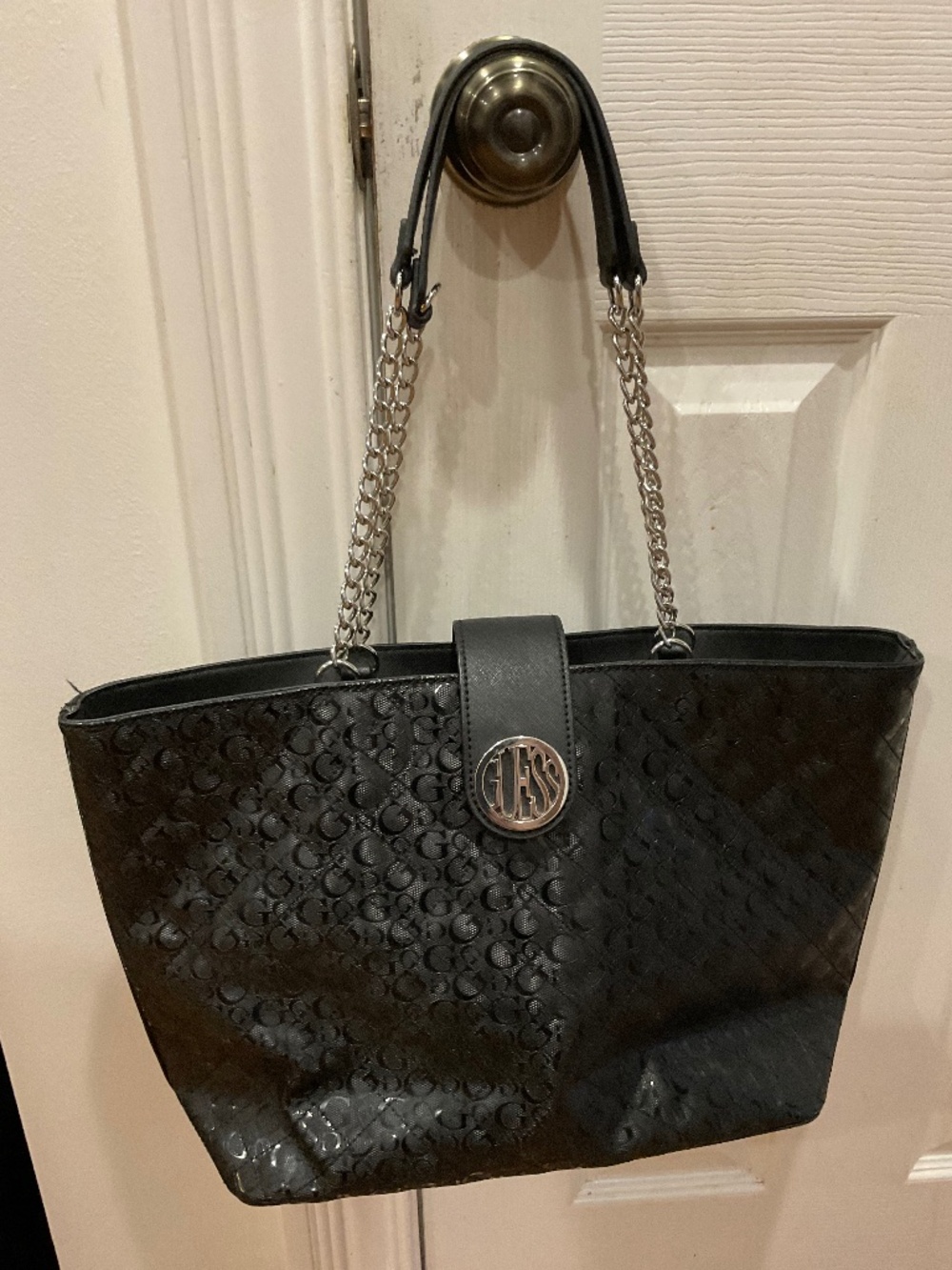 G by Guess Black Chain-Handle Tote